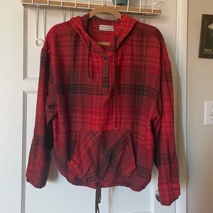 UO Alex Hooded Flannel Pullover